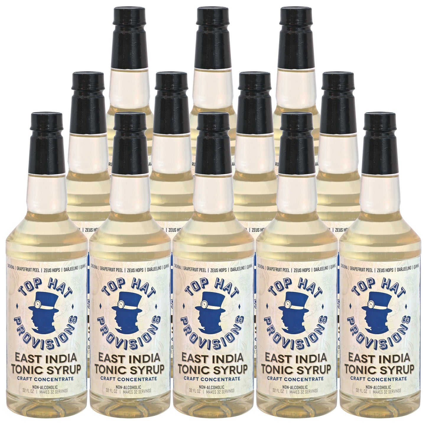Top Hat East India Tonic Syrup & 5x Quinine Concentrate - 12x32oz Case