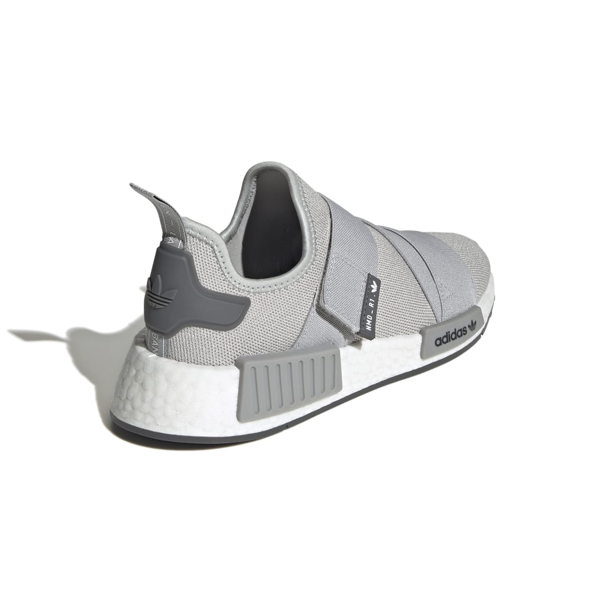 ADIDAS GW9470 NMD_R1 STRAP WMN'S (Medium) Gray/White/Gray Stretch Knit Running Shoes - Groove Rabbit