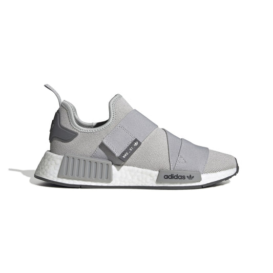 ADIDAS GW9470 NMD_R1 STRAP WMN'S (Medium) Gray/White/Gray Stretch Knit Running Shoes - Groove Rabbit