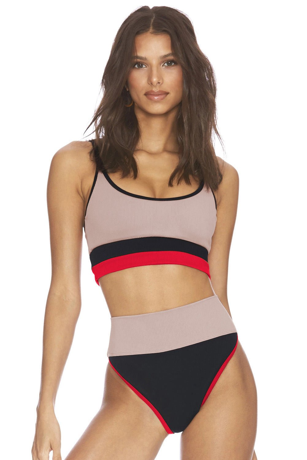 Color Block Spaghetti Strap Two-Piece Swim Set - Groove Rabbit