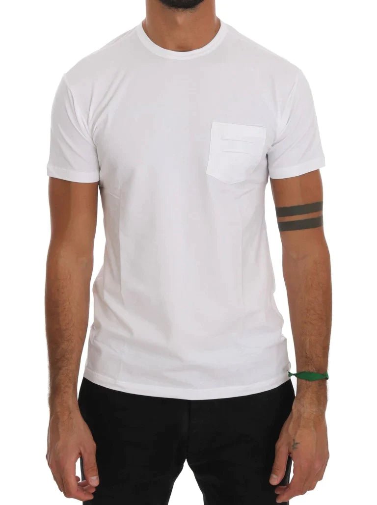 Daniele Alessandrini White Cotton Crewneck T-Shirt - Groove Rabbit