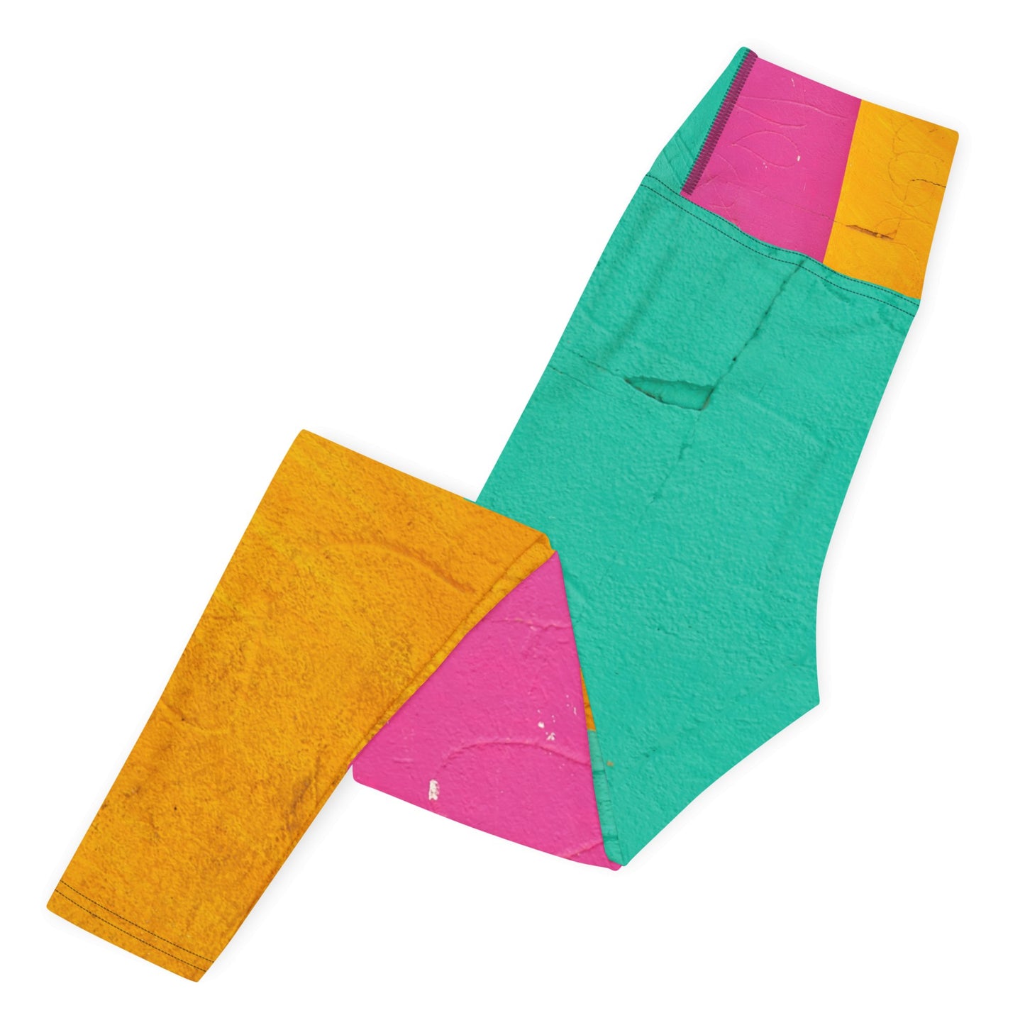 Graffiti Geo Yoga Leggings Green/Pink - Groove Rabbit