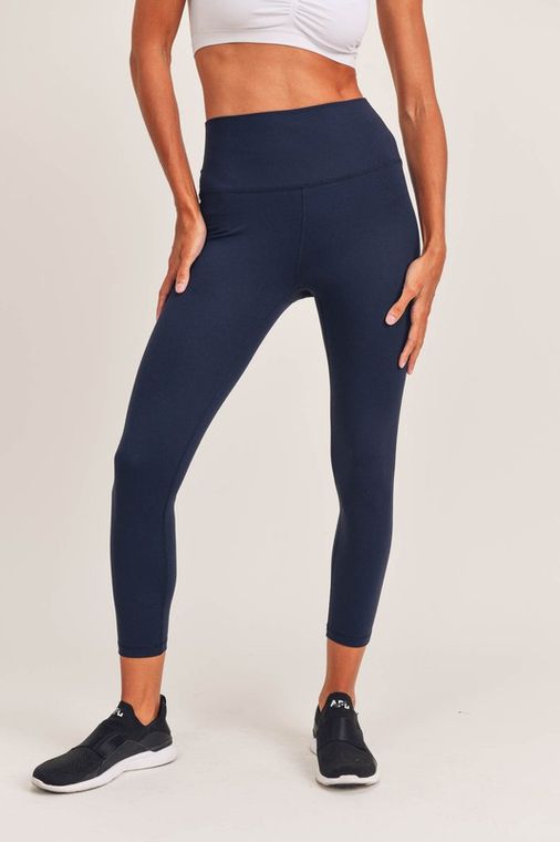 High Waisted Solid Leggings With Back Pockets - Groove Rabbit