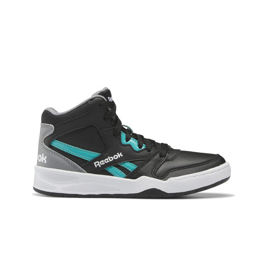 REEBOK GX1456 BB4500 COURT KID'S (Medium) Black/Grey/Teal Synthetic & Leather Basketball Shoes - Groove Rabbit