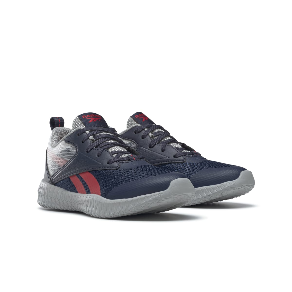 REEBOK GX4002 FLEXAGON ENERGY 3.0 JR'S (Medium) Navy/Grey/Red Textile Running Shoes - Groove Rabbit