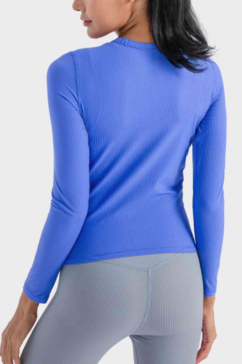 Round Neck Long Sleeve Sports Top - Groove Rabbit