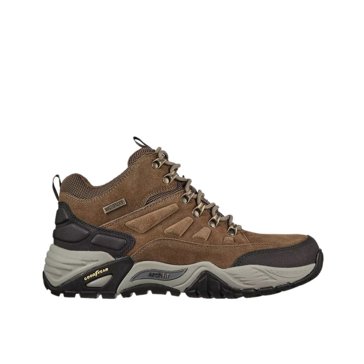 SKECHERS 204408WW/KHK ARCH FIT RECON - ROMAR MN'S (Extra Wide) Khaki Leather & Mesh Hiking Boots - Groove Rabbit