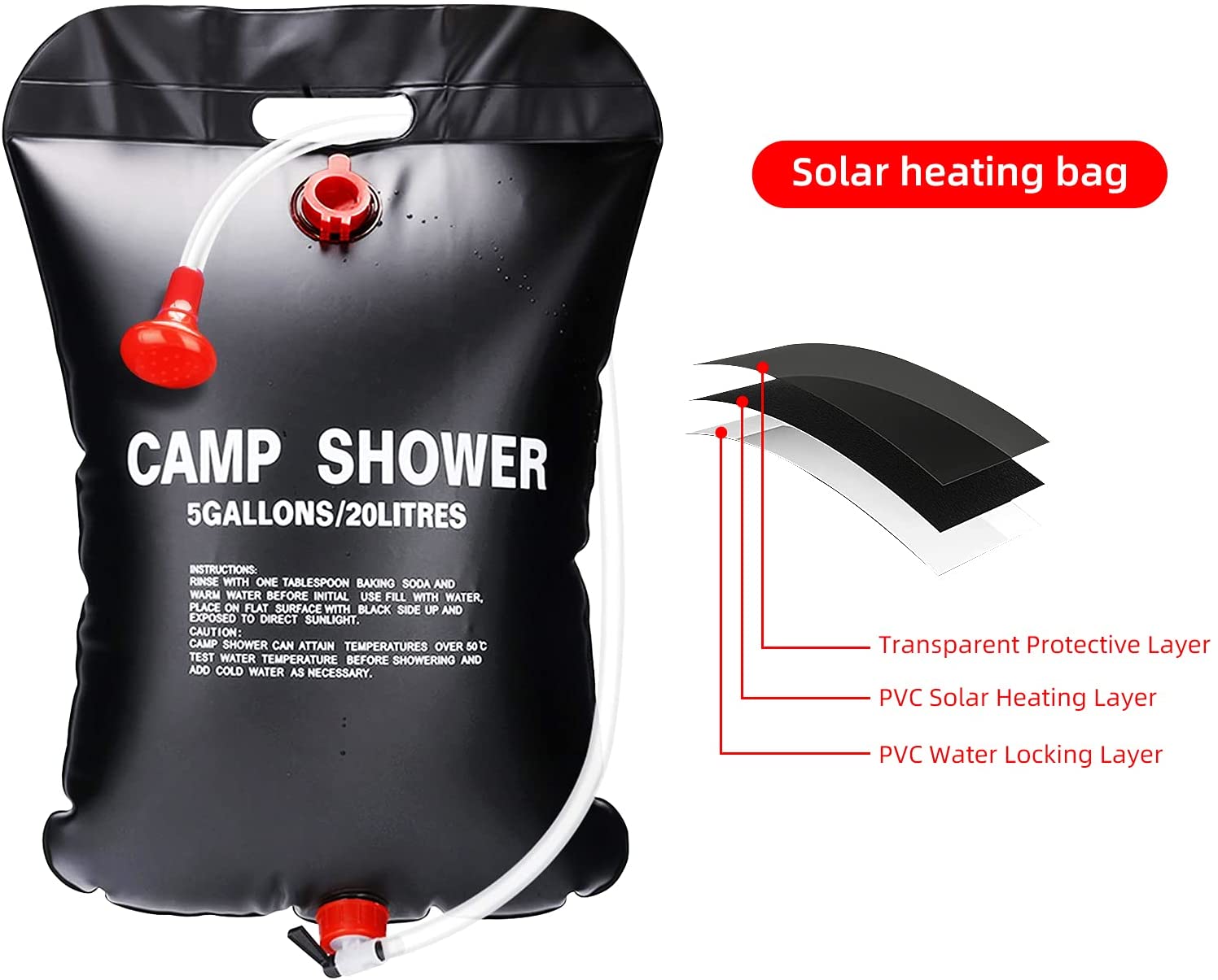Solar Shower Bag 5 Gallon - Groove Rabbit