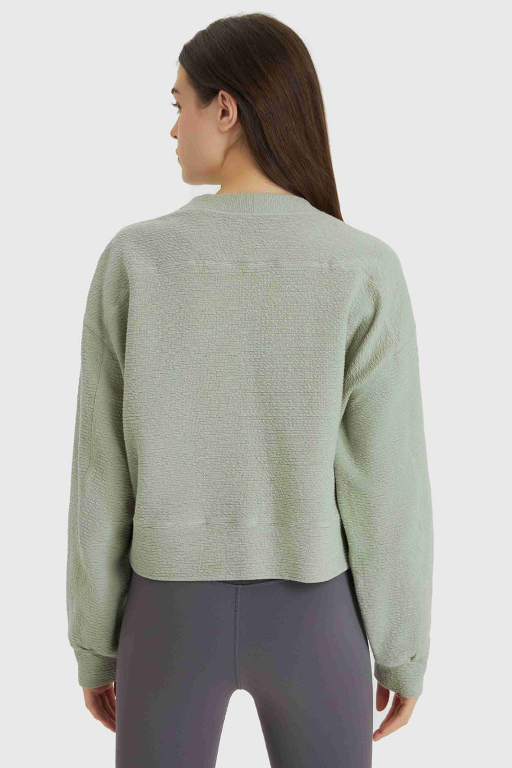 Textured Dropped Shoulder Sports Top - Groove Rabbit