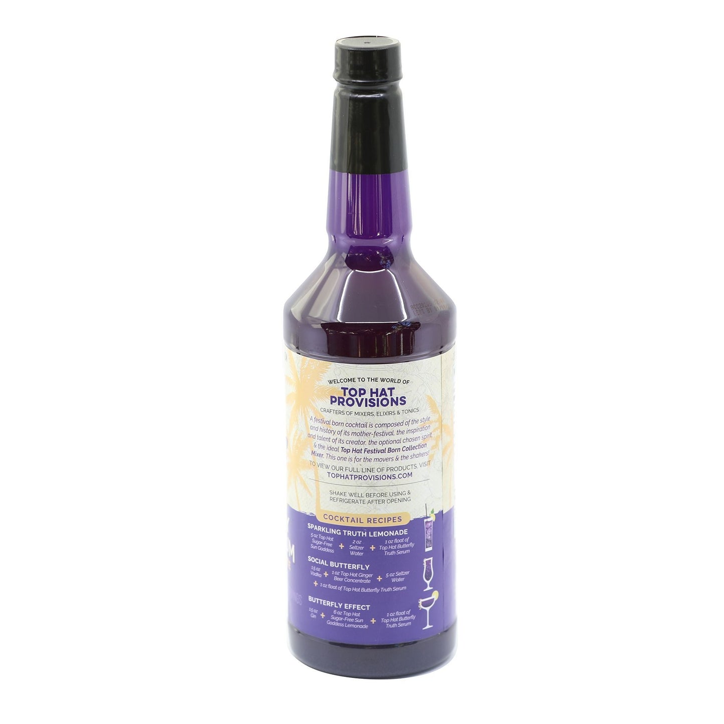 Top Hat Butterfly Truth Serum - Butterfly Pea Floral Extract - Blue Flower Tea Tincture - Alcohol Free Bitters - Unsweetened - Non-Alcoholic - Make Drinks Natural Blue and Indigo Purple - 12x32oz Case - Groove Rabbit