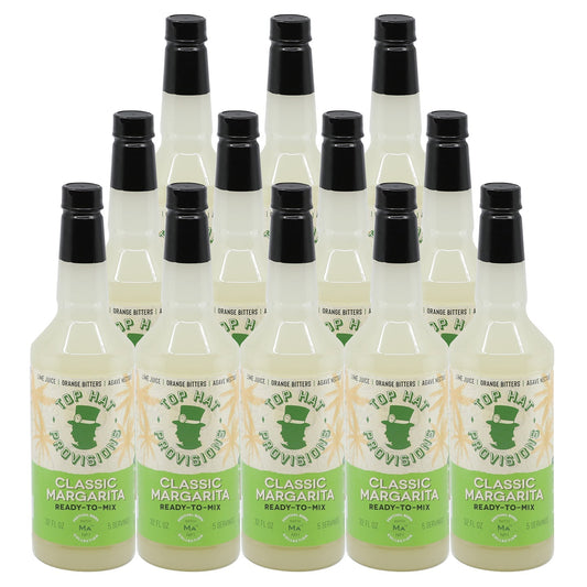 Top Hat Classic Lime Margarita Mix (made with agave nectar & organic lime juice) - 12x32oz Case - Groove Rabbit
