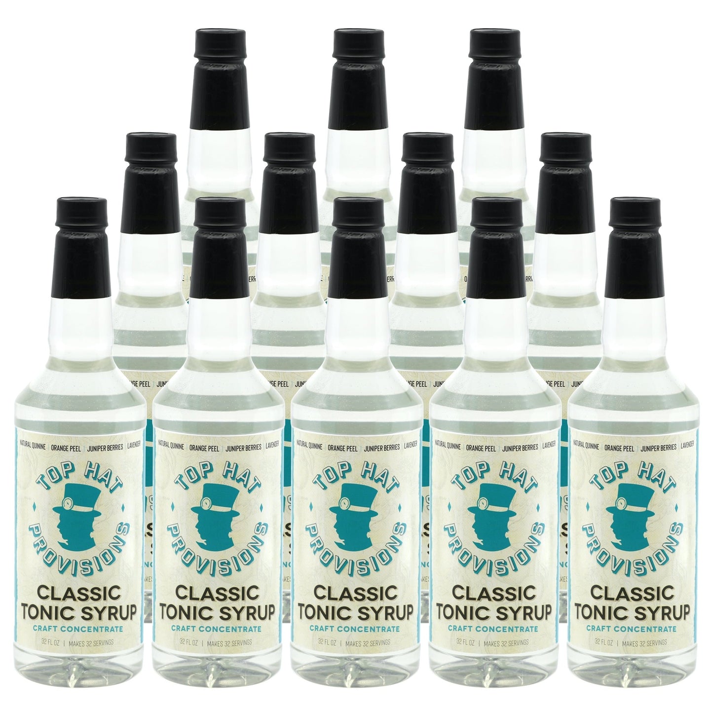 Top Hat Classic Tonic Syrup & 5x Premium Quinine Concentrate - 32oz Bottle - Groove Rabbit