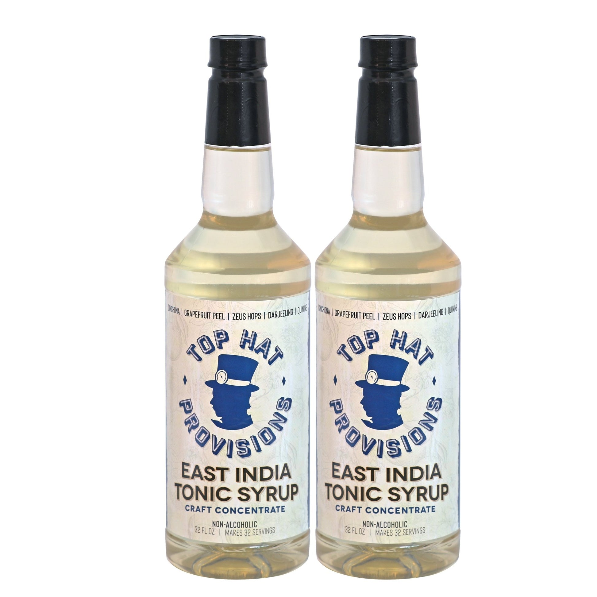 Top Hat East India Tonic Syrup & 5x Quinine Concentrate - 2 pack of 32oz bottles - Groove Rabbit