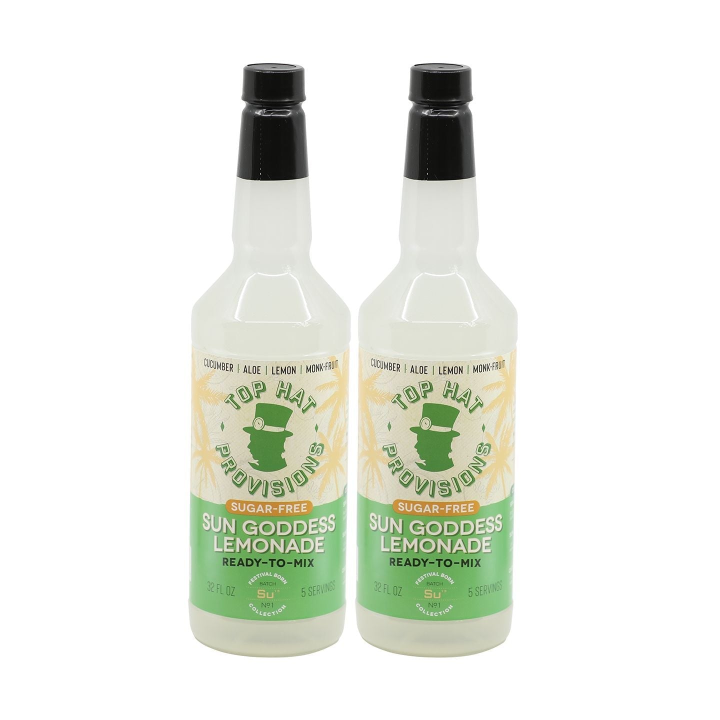 Top Hat Keto Sugar-Free Cucumber Lemonade Mix - 32oz bottle (Naturally sweetened with keto friendly / carb free / zero sugar Monk Fruit) - Groove Rabbit