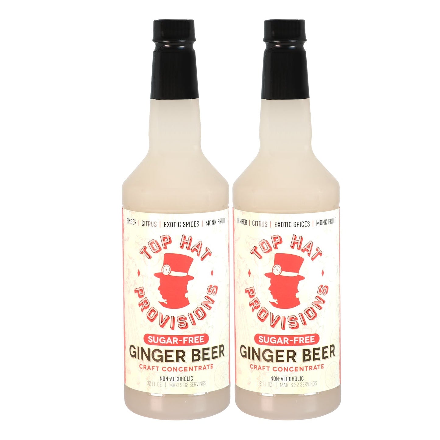 Top Hat Keto Sugar-Free Ginger Beer Syrup & Mule Mix (Naturally sweetened Monk Fruit)- 32oz bottle - Groove Rabbit