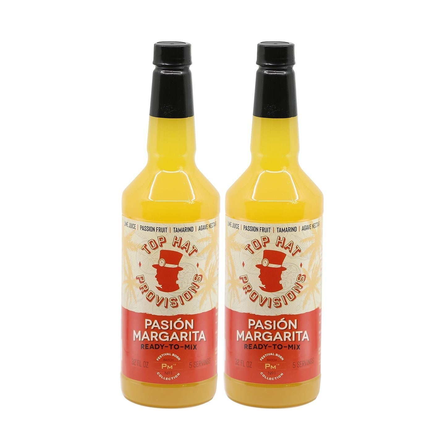 Top Hat Passion Fruit Margarita Mix (Made with real passion fruit & agave nectar) - 12x32oz case - Groove Rabbit
