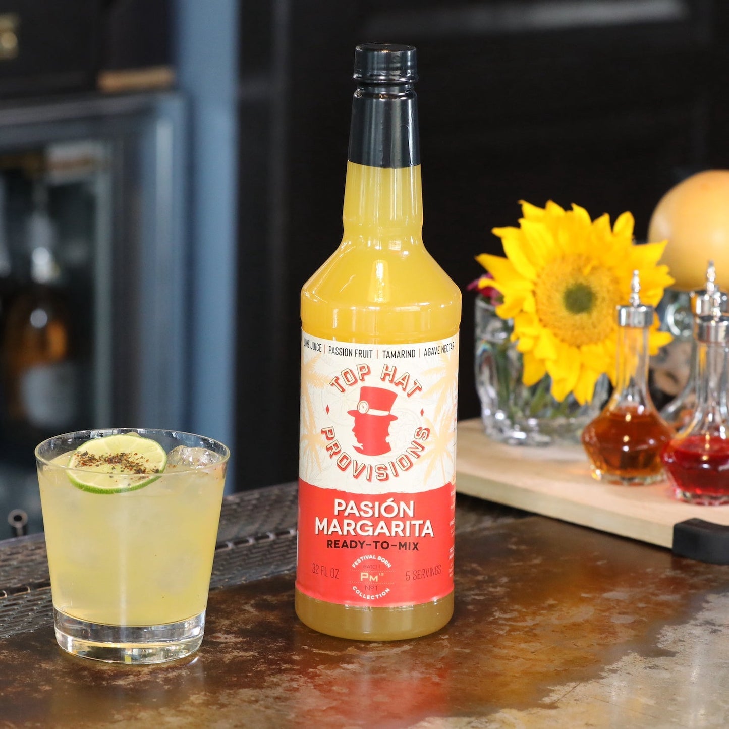 Top Hat Passion Fruit Margarita Mix (Made with real passion fruit & agave nectar) - Groove Rabbit