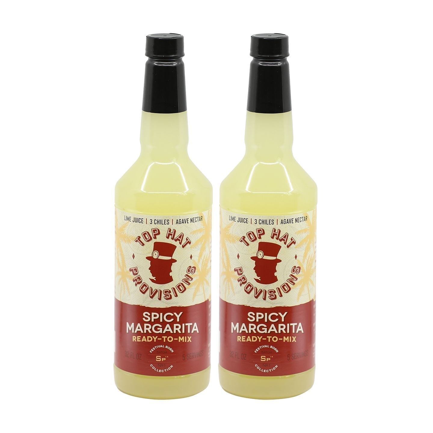 Top Hat Spicy Margarita Mix (made with agave nectar & organic lime juice) - 12x32oz case - Groove Rabbit